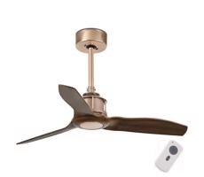 FARO Barcelona FARO 33423-Stropní látor JUST FAN hnědá/měděná pr. 81 cm + dálkové ovládání