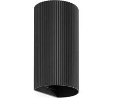 FARO Barcelona FARO 40543 - Nástěnné svítidlo SOLE 2xGU10/8W/230V černá vroubkovaná kulatý