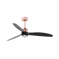 FARO JUST FAN M LED, měď/černá, stropní ventilátor SMART
