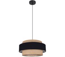 HEXE Lustr na lanku CORSA 1xE27/60W/230V černá/béžová