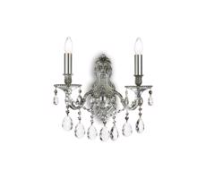 Ideal Lux Ideal Lux - Křišťálové nástěnné svítidlo GIOCONDA 2xE14/40W/230V stříbrná