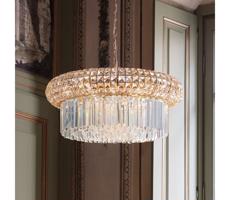 Ideal Lux Ideal Lux - Křišťálový lustr na řetězu NABUCCO 12xE14/40W/230V pr. 60 cm zlatá