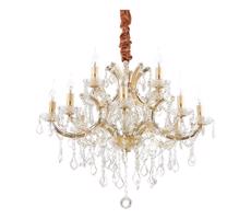 Ideal Lux Ideal Lux - Křišťálový lustr na řetězu NAPOLEON 12xE14/40W/230V pr. 74 cm zlatá
