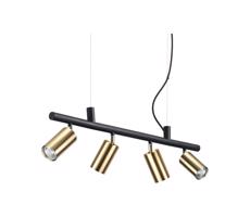 Ideal Lux Ideal Lux - LED Lustr na lanku DYNAMITE 4xGU10/7W/230V CRI 90 černá/mosaz