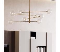 Ideal Lux Ideal Lux - LED Lustr na tyči EQUINOXE 8xG4/2W/230V pr. 128 cm mosaz/čirá