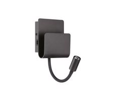 Ideal Lux Ideal Lux - LED Nástěnné bodové svítidlo PROBE LED/9,5W/230V USB CRI 90 černá