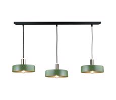 Keter Lighting Lustr na lanku HAKI 3xE27/60W/230V zelená/černá/lesklý chrom