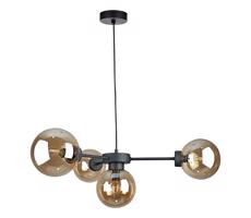 Keter Lighting Lustr na lanku KALIOPE II 4xE27/60W/230V černá/kouřová béžová