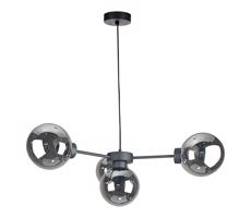 Keter Lighting Lustr na lanku KALIOPE II 4xE27/60W/230V černá/kouřová černá
