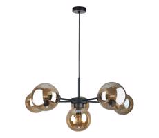 Keter Lighting Lustr na lanku KALIOPE II 6xE27/60W/230V černá/kouřová béžová