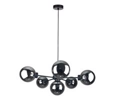 Keter Lighting Lustr na lanku KALIOPE II 6xE27/60W/230V černá/kouřová černá
