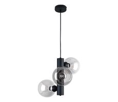 Keter Lighting Lustr na lanku TUBE 3xE27/60W/230V černá/čirá