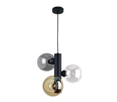 Keter Lighting Lustr na lanku TUBE 3xE27/60W/230V černá/kouřová černá/kouřová béžová/čirá