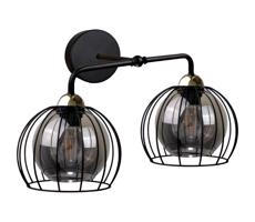 Keter Lighting Nástěnné svítidlo SOLO BLACK 2xE27/60W/230V černá/zlatá