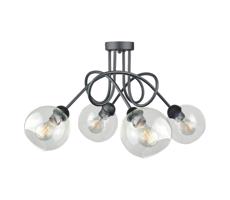 Keter Lighting Přisazený lustr EVIE 4xE27/60W/230V antracit/čirá