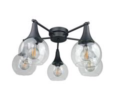 Keter Lighting Přisazený lustr STAR 5xE27/60W/230V černá/čirá