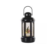 LED dekorace – vánoční lucerna se Santou, 20 cm, 3x AAA, vnitřní, teplá bílá, časovač