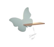 LED Dětské nástěnné svítidlo s poličkou BUTTERFLY LED/5W/230V zelená/dřevo