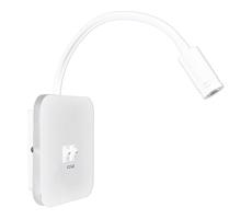 LED Flexibilní nástěnná lampička s USB BASE 1xLED/8W + 1xLED/2W/230V bílá
