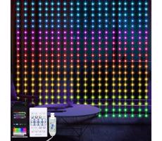 LED RGB Stmívatelný vánoční závěs WIZARD 400xLED/USB 2x2m + dálkové ovládání