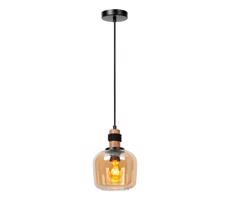 Lucide Lucide 45408/18/62 - Lustr na lanku ILONA 1xE27/40W/230V pr. 18 cm černá/béžová