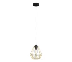 Lustr na lanku BERGEN 1xE27/60W/230V černá/zlatá
