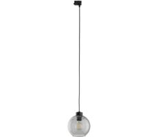 Lustr na lanku do 3-fáz. lišto. systému CUBUS 1xE27/15W/230V černá/kouřová černá