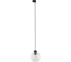 Lustr na lanku do 3-fázového lištového systému CUBUS 1xE27/15W/230V černá/čirá