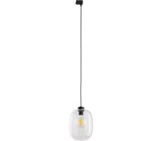 Lustr na lanku do 3-fázového lištového systému ELIO 1xE27/15W/230V černá/čirá