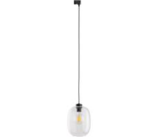 Lustr na lanku do lištového systému ELIO 1xE27/15W/230V černá/čirá