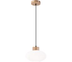 Lustr na lanku HARMONY 1xE27/15W/230V pr. 25 cm bílá/dub