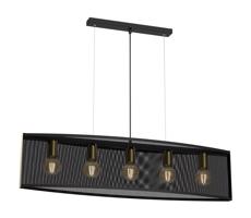 Lustr na lanku KAGA 5xE27/60W/230V černá/zlatá
