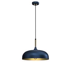 Lustr na lanku LINCOLN 1xE27/60W/230V pr. 35 cm modrá