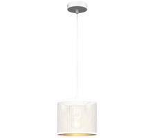 Lustr na lanku LOFT SHADE 1xE27/60W/230V pr. 18 cm bílá/zlatá