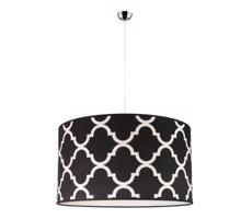 - Lustr na lanku MAROKO 1xE27/40W/230V pr. 45 cm černá/bílá