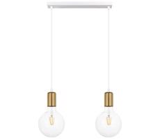 Lustr na lanku MIROS 2xE27/60W/230V bílá/zlatá