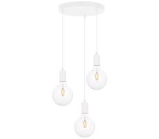 Lustr na lanku MIROS 3xE27/60W/230V kulatý bílý