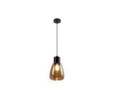 Lustr na lanku MOLDO 1xE27/40W/230V černá/kouřová béžová