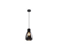 Lustr na lanku MOLDO 1xE27/40W/230V černá/kouřová černá
