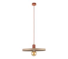 Lustr na lanku SILA 1xE27/15W/230V pr. 40 cm béžová/cihlová