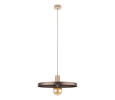 Lustr na lanku SILA 1xE27/15W/230V pr. 40 cm hnědá/béžová