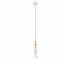 Lustr na lanku SIMON 1xE27/60W/230V bílá - FSC certifikováno