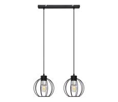 Lustr na lanku STARLIGHT 2xE27/15W/230V černá/stříbrná
