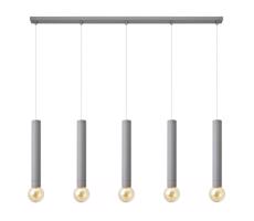 Lustr na lanku TUBA 5xE27/15W/230V šedá