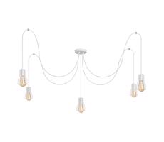 Lustr na lanku TUBE 5xE27/15W/230V pavouk bílá