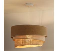 - Lustr na lanku YUTE TRIO 1xE27/15W/230V pr. 45 cm hnědá/šedá/béžová