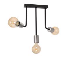 Lustr na tyči CANDELA 3xE27/15W/230V černá