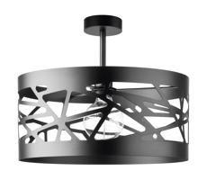 Lustr na tyči MODUL FREZ 1xE27/60W/230V pr. 39 cm černá