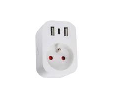 Neo  NEO 07799L - Chytrá rozbočovací zásuvka 16A/230V + 2xUSB+1xUSB C Tuya