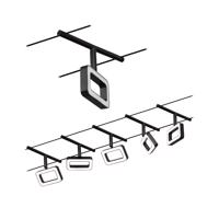 PAULMANN LED lankový systém Frame základní sada 5x4,8W 3000K 230/12V černá mat/chrom 94485